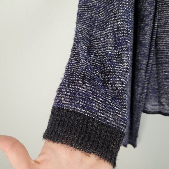 Eileen Fisher Linen Blend Italian Yarn Open Front Cardigan Long Line Blue XL - Picture 11 of 13